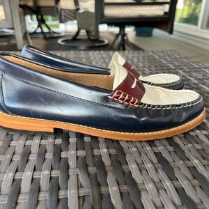 G.H. Bass & Co. Blue and Maroon Leather Loafers